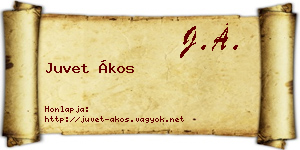 Juvet Ákos névjegykártya