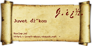 Juvet Ákos névjegykártya
